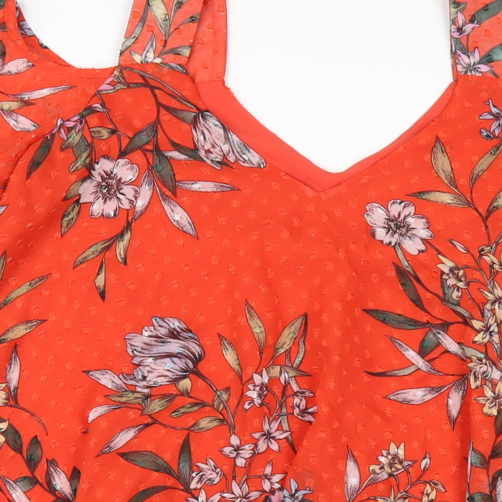 Womens UK Size 10 Roman Red Basic T-Shirt