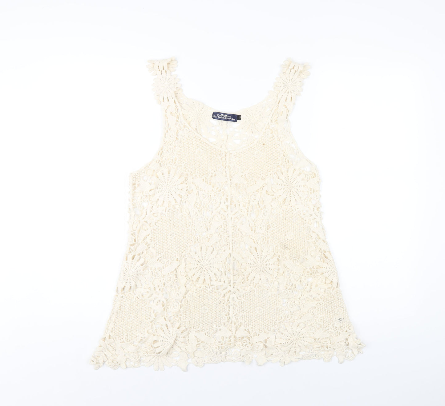 Womens UK Size M New York Laundry Ivory Basic Tank