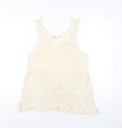 Womens UK Size M New York Laundry Ivory Basic Tank