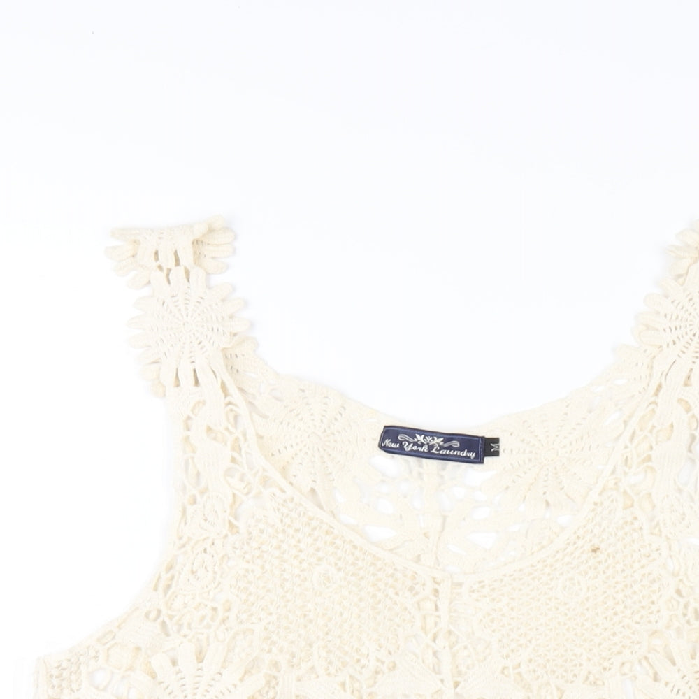 Womens UK Size M New York Laundry Ivory Basic Tank