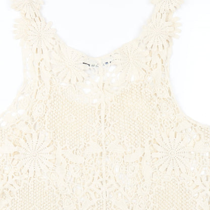 Womens UK Size M New York Laundry Ivory Basic Tank