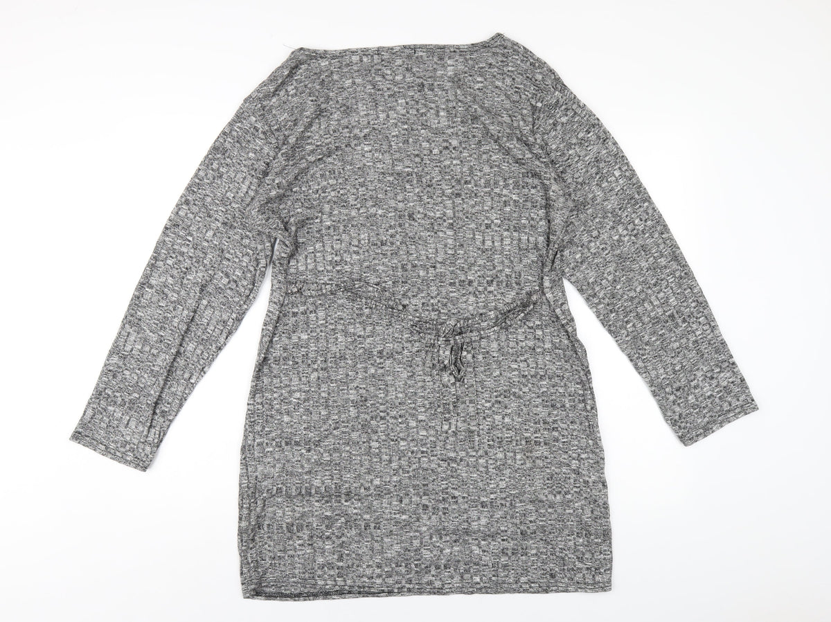Impossible Womens Grey Polyester Bodycon Size XL Round Neck Pullover