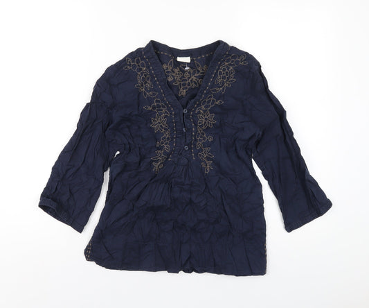 Womens UK Size 6 H&M Blue Basic T-Shirt