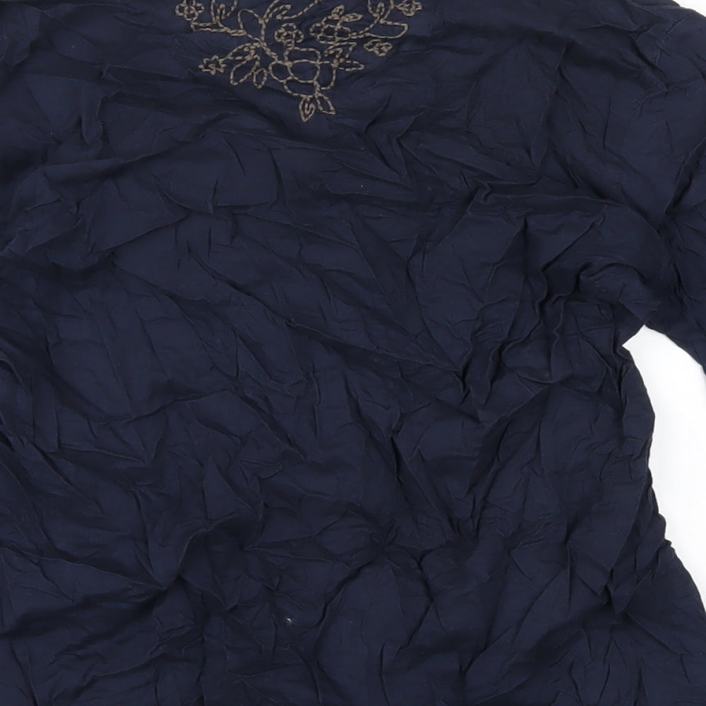 Womens UK Size 6 H&M Blue Basic T-Shirt