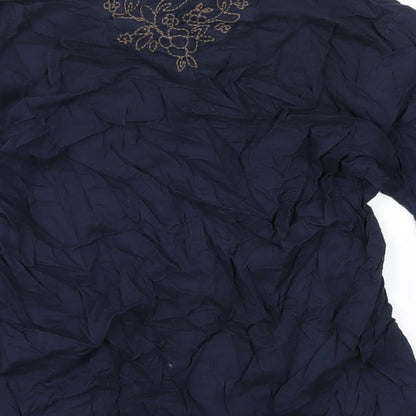 Womens UK Size 6 H&M Blue Basic T-Shirt