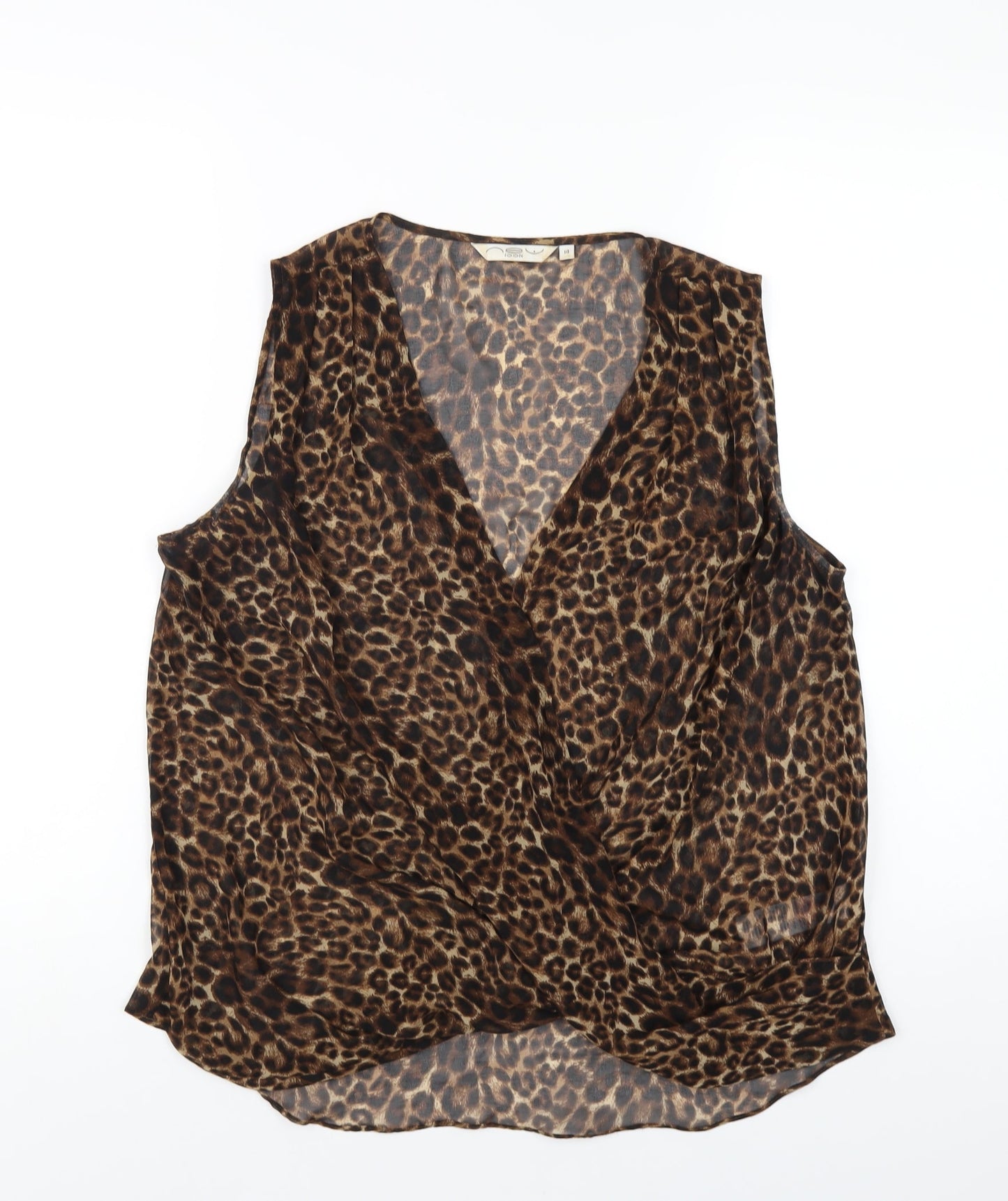 Womens UK Size 14 New Look Brown Basic Blouse