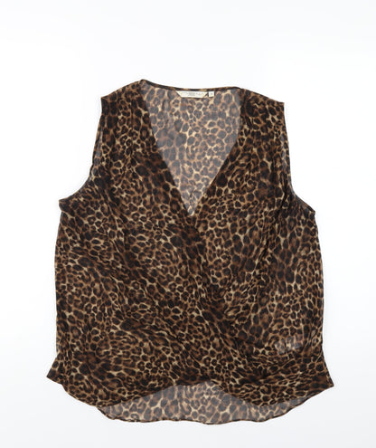 Womens UK Size 14 New Look Brown Basic Blouse