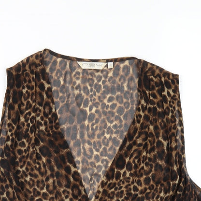 Womens UK Size 14 New Look Brown Basic Blouse
