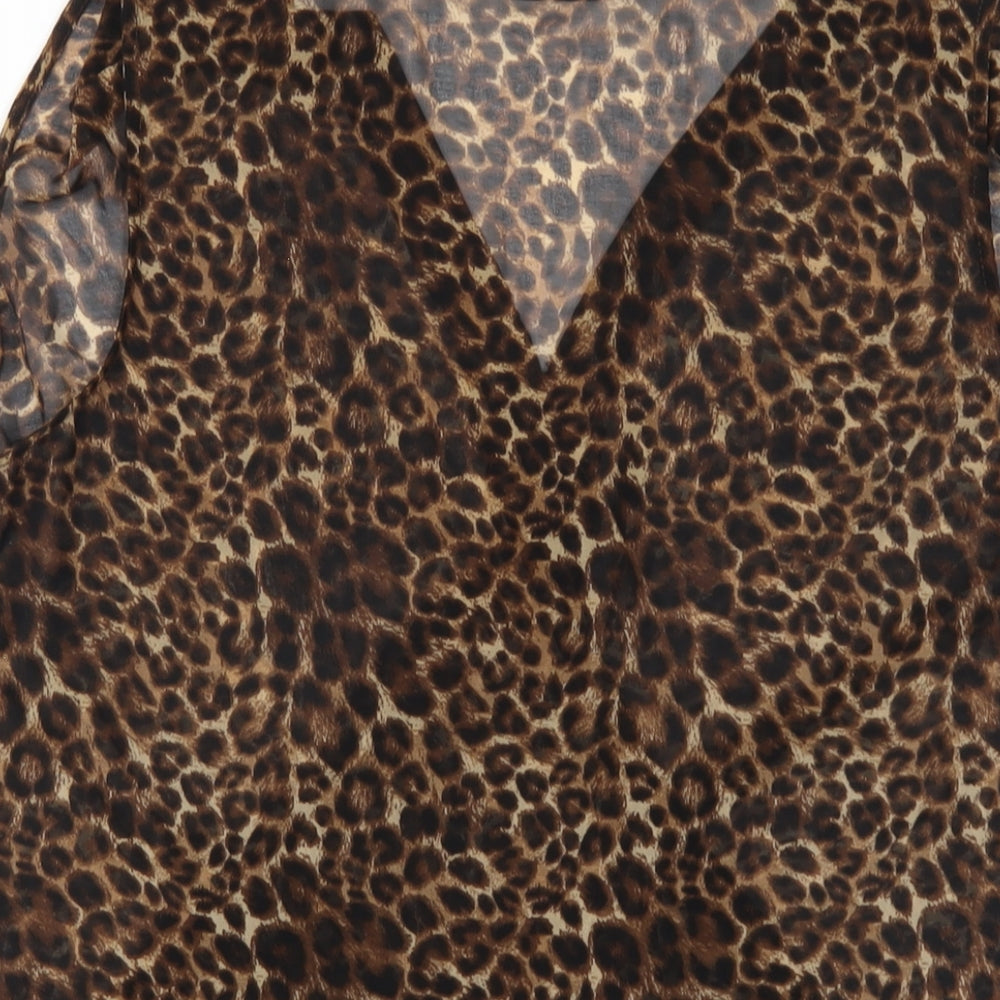 Womens UK Size 14 New Look Brown Basic Blouse