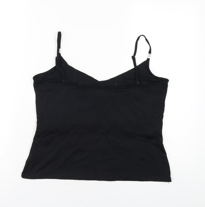 NEXT Womens Black Polyamide Camisole T-Shirt Size 18 V-Neck