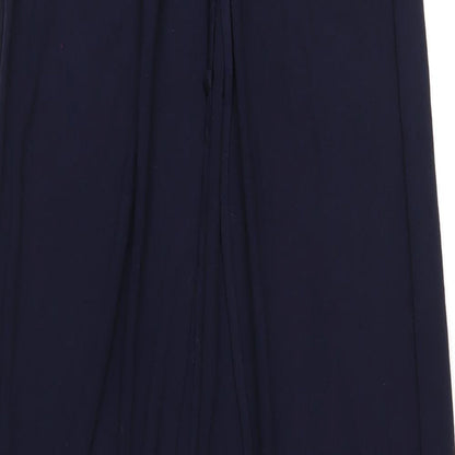 Monsoon Womens Blue Viscose Maxi Size 10 Square Neck Zip