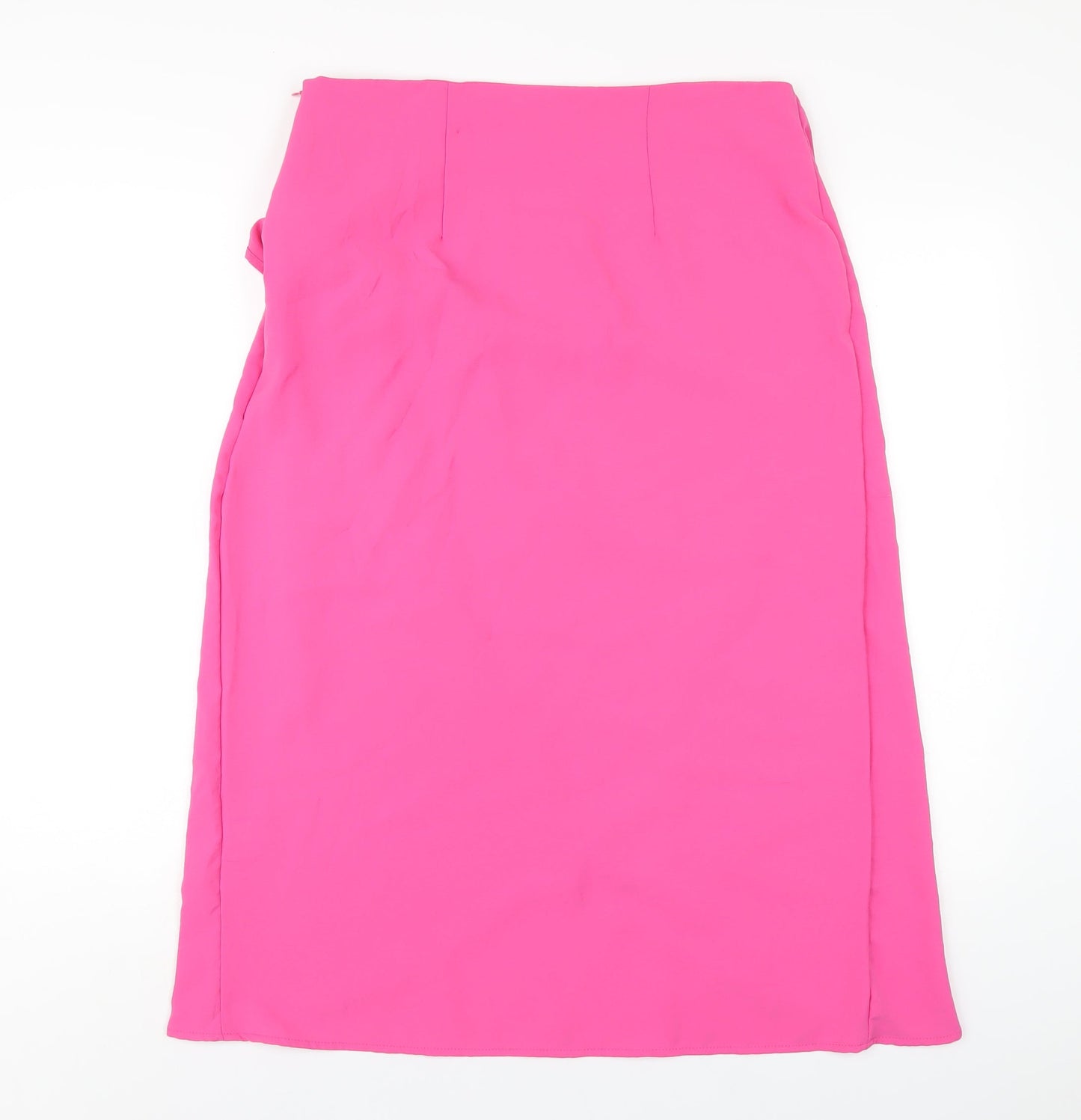 New Look Womens Pink Polyester A-Line Skirt Size M Zip