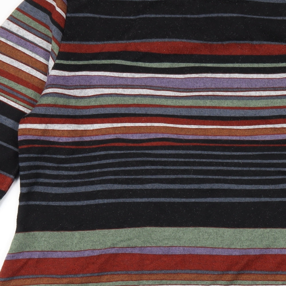 Bonmarché Womens Multicoloured Striped Polyester A-Line Size 14 Round Neck Pullover