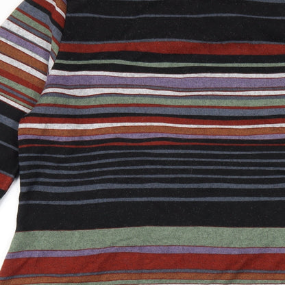 Bonmarché Womens Multicoloured Striped Polyester A-Line Size 14 Round Neck Pullover