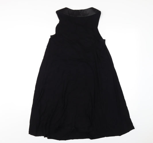 Phase Eight Womens Black Viscose A-Line Size 8 Round Neck Pullover - Beaded Neckline