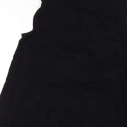 Phase Eight Womens Black Viscose A-Line Size 8 Round Neck Pullover - Beaded Neckline