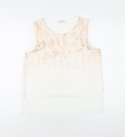 Womens UK Size M Zara White Basic Tank