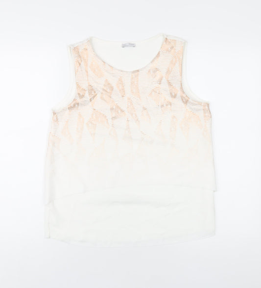 Womens UK Size M Zara White Basic Tank