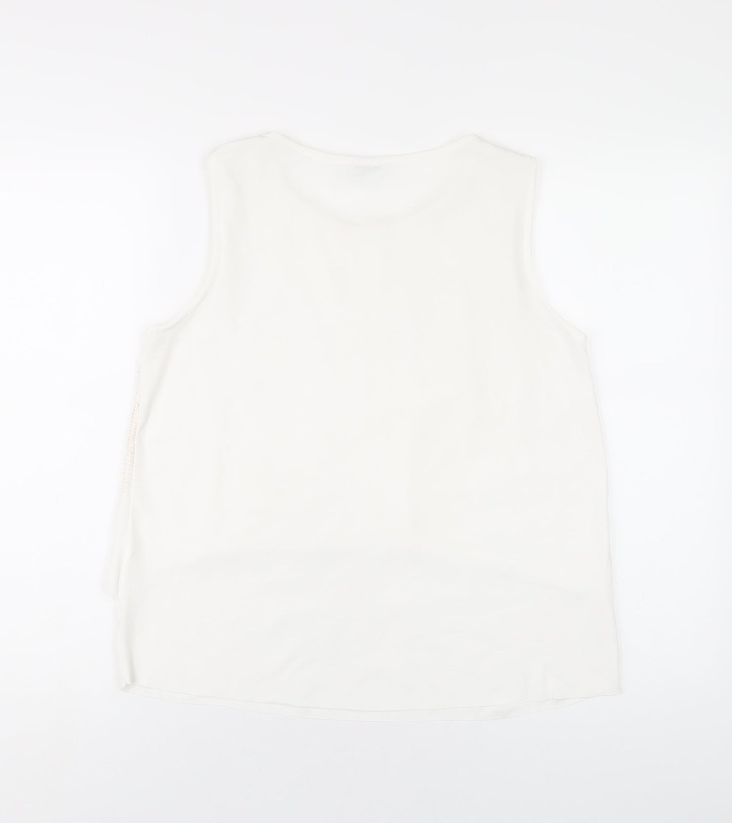 Womens UK Size M Zara White Basic Tank