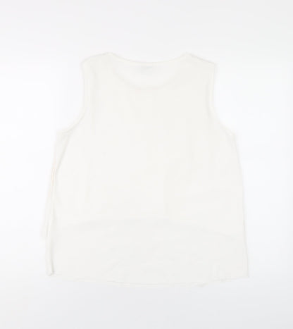 Womens UK Size M Zara White Basic Tank