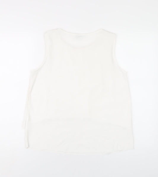 Womens UK Size M Zara White Basic Tank