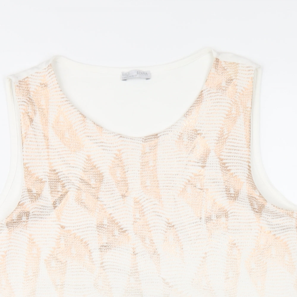 Womens UK Size M Zara White Basic Tank