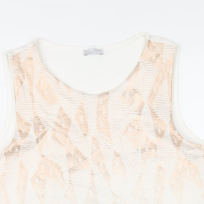 Womens UK Size M Zara White Basic Tank