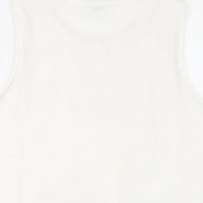 Womens UK Size M Zara White Basic Tank