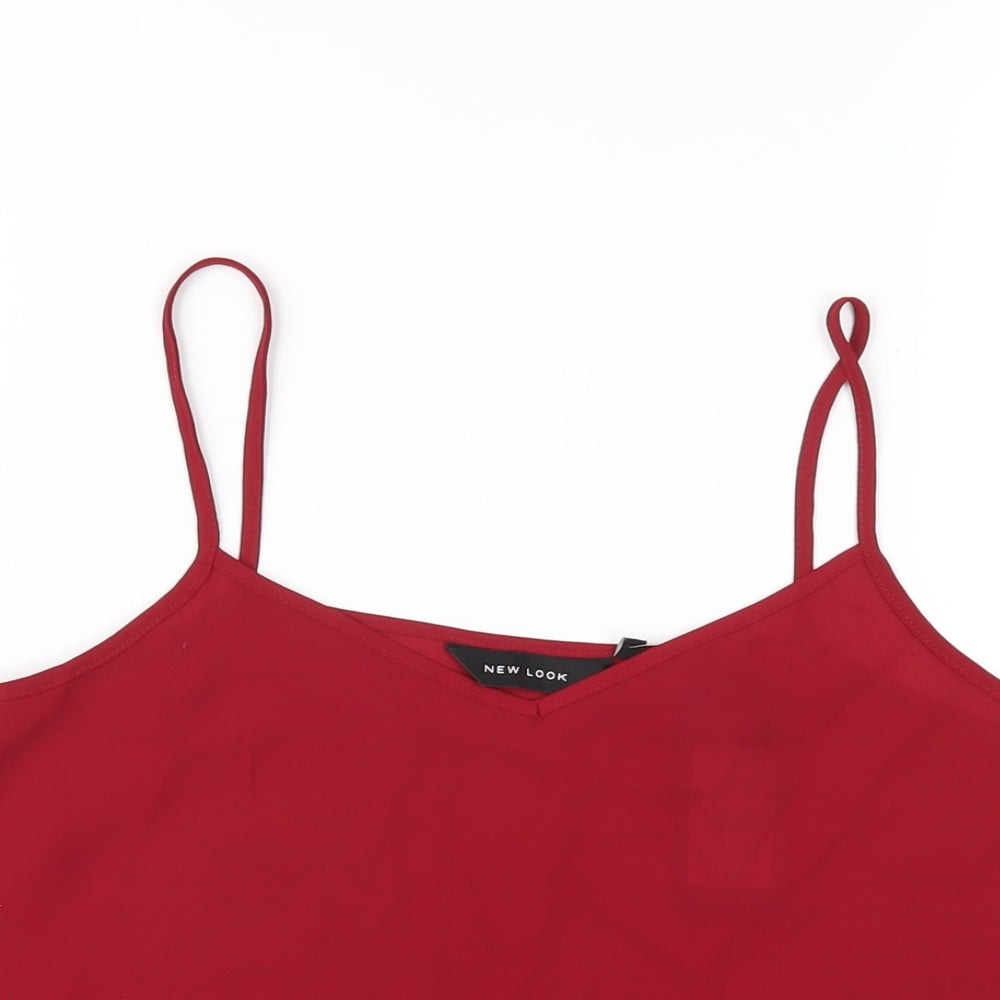 Womens UK Size 8 New Look Red Camisole T-Shirt