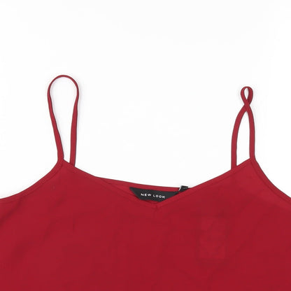 Womens UK Size 8 New Look Red Camisole T-Shirt