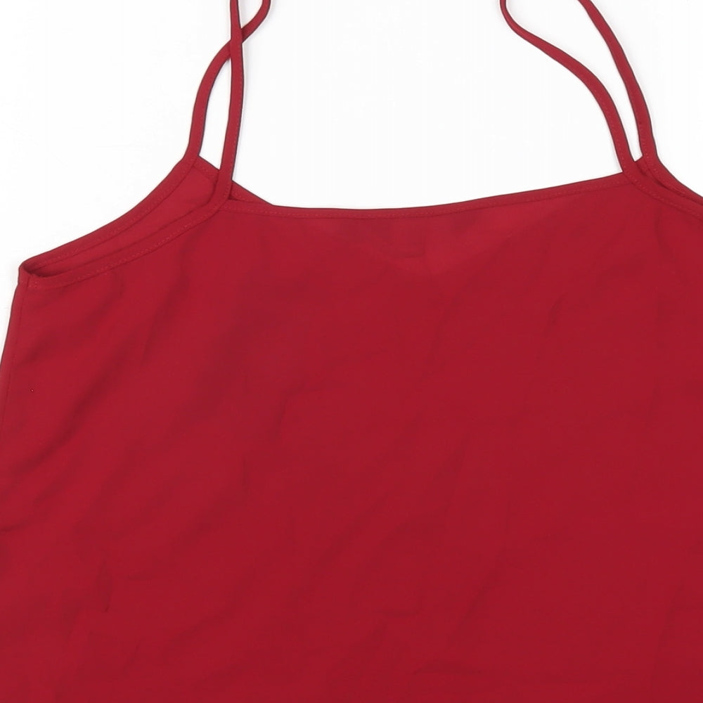 Womens UK Size 8 New Look Red Camisole T-Shirt