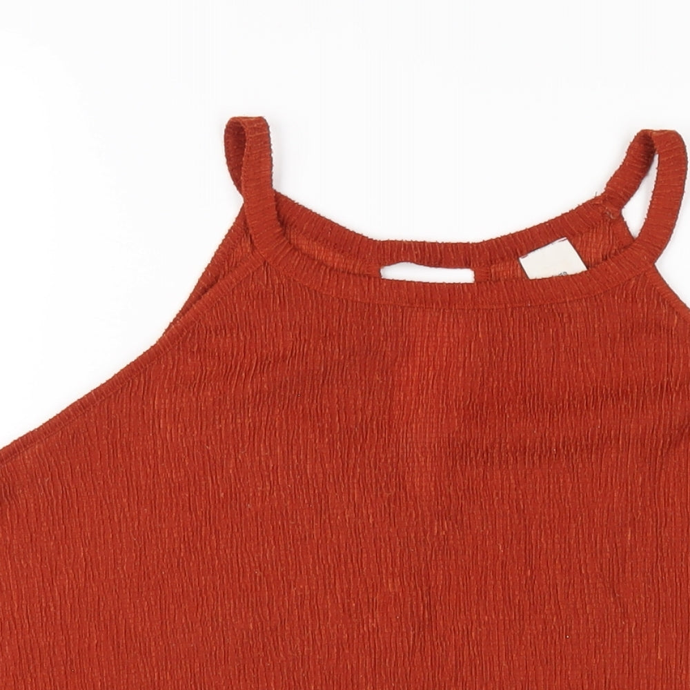 Womens UK Size 10 River Island Orange Basic T-Shirt
