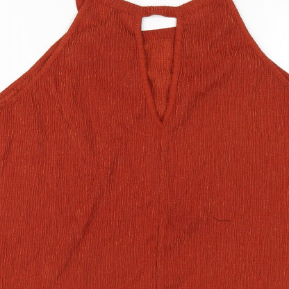Womens UK Size 10 River Island Orange Basic T-Shirt