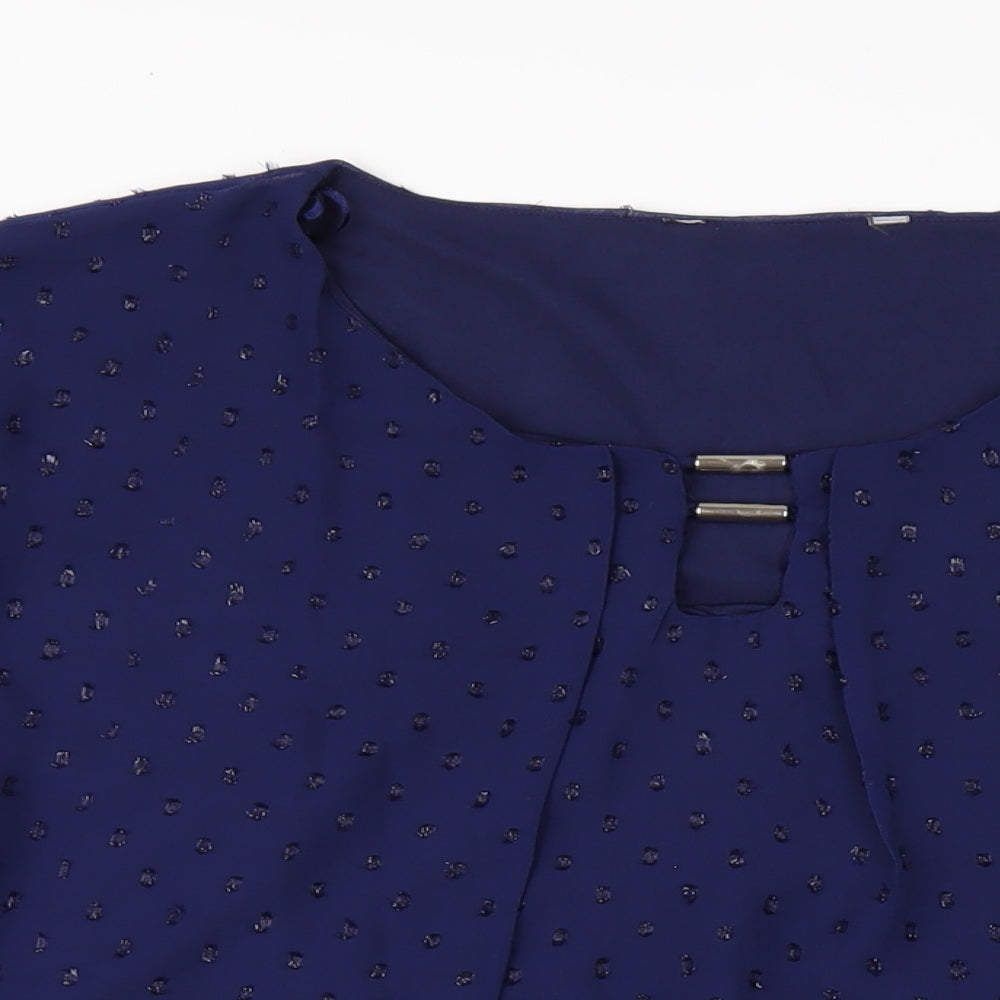 Bonmarché Womens Blue Polyester Basic Blouse Size 26 Round Neck