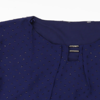 Bonmarché Womens Blue Polyester Basic Blouse Size 26 Round Neck