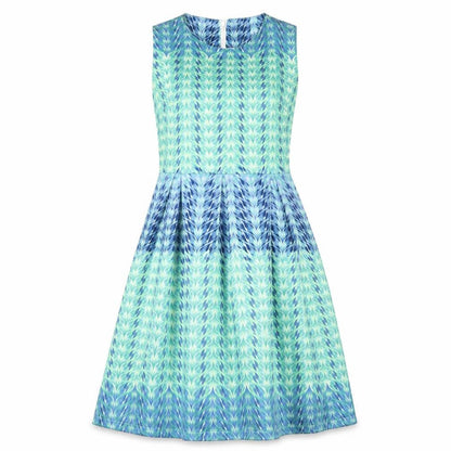 Smashed Lemon Womens Multicoloured Geometric Polyester A-Line Size 12 Off the Shoulder Zip