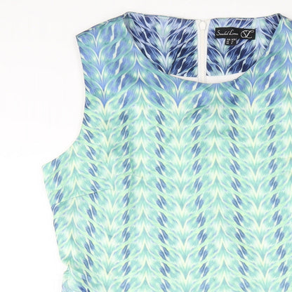 Smashed Lemon Womens Multicoloured Geometric Polyester A-Line Size 12 Off the Shoulder Zip