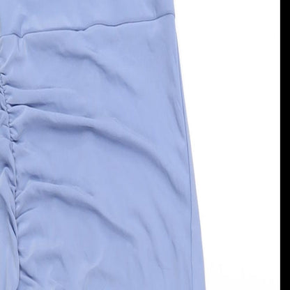 Club L Womens Blue Polyester Bodycon Size 4 One Shoulder Pullover