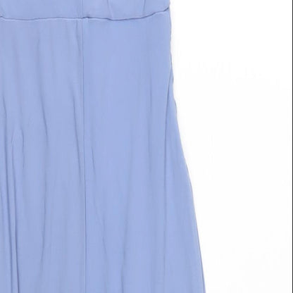 Club L Womens Blue Polyester Bodycon Size 4 One Shoulder Pullover