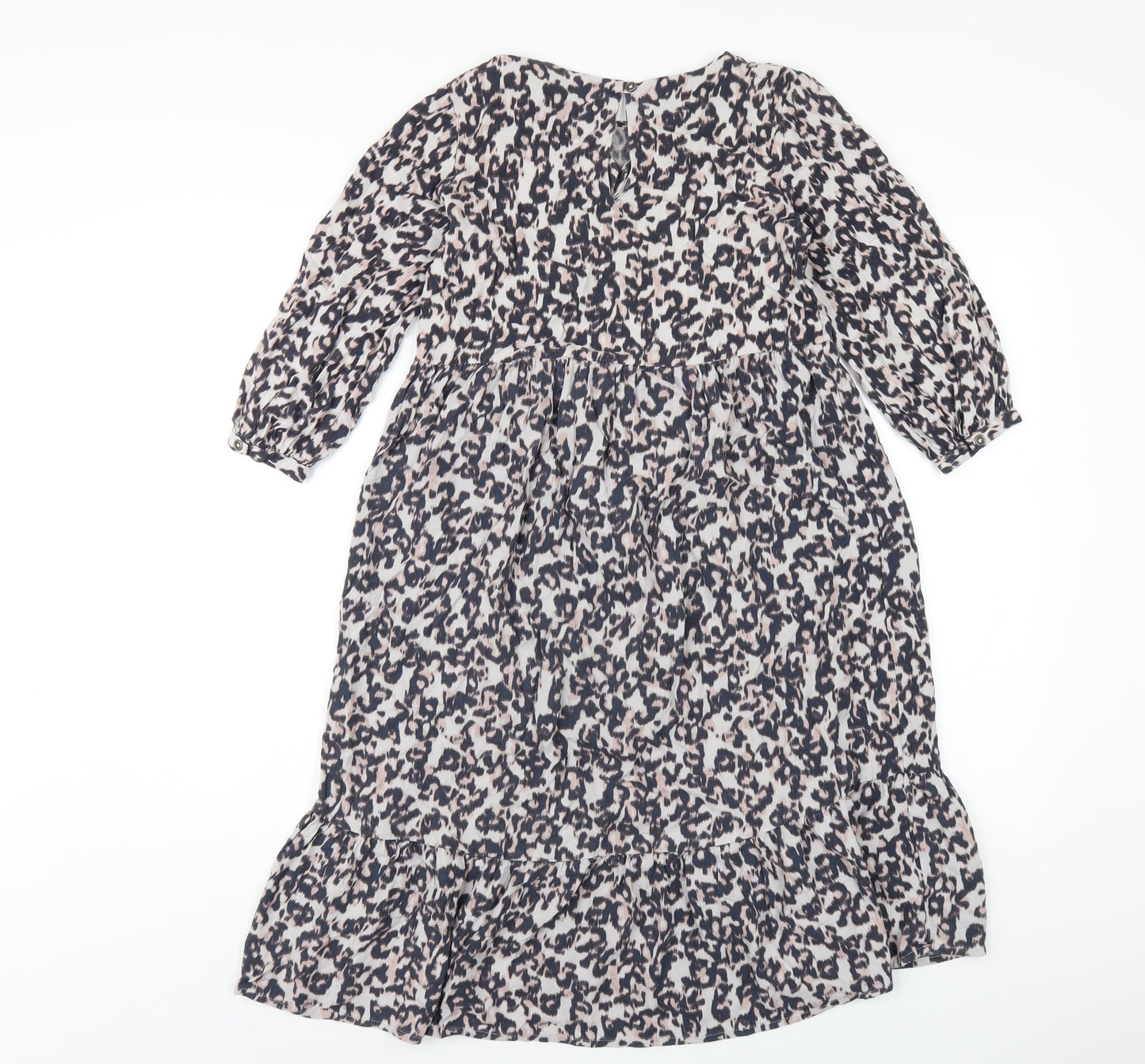 NEXT Girls Multicoloured Geometric Viscose A-Line Size 9 Years Round Neck Button