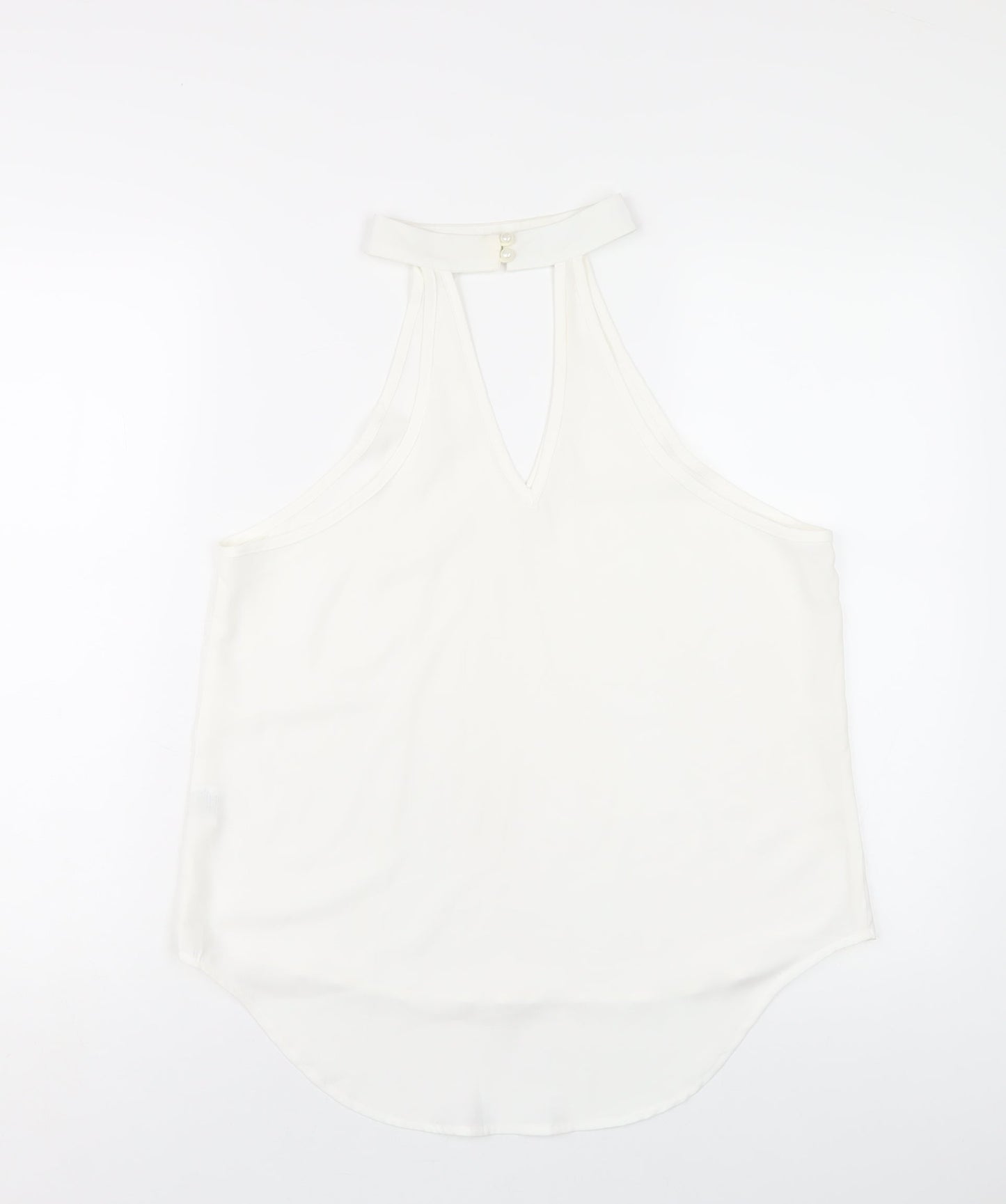Womens UK Size M Love & Other Things White Basic T-Shirt