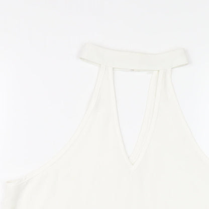 Womens UK Size M Love & Other Things White Basic T-Shirt
