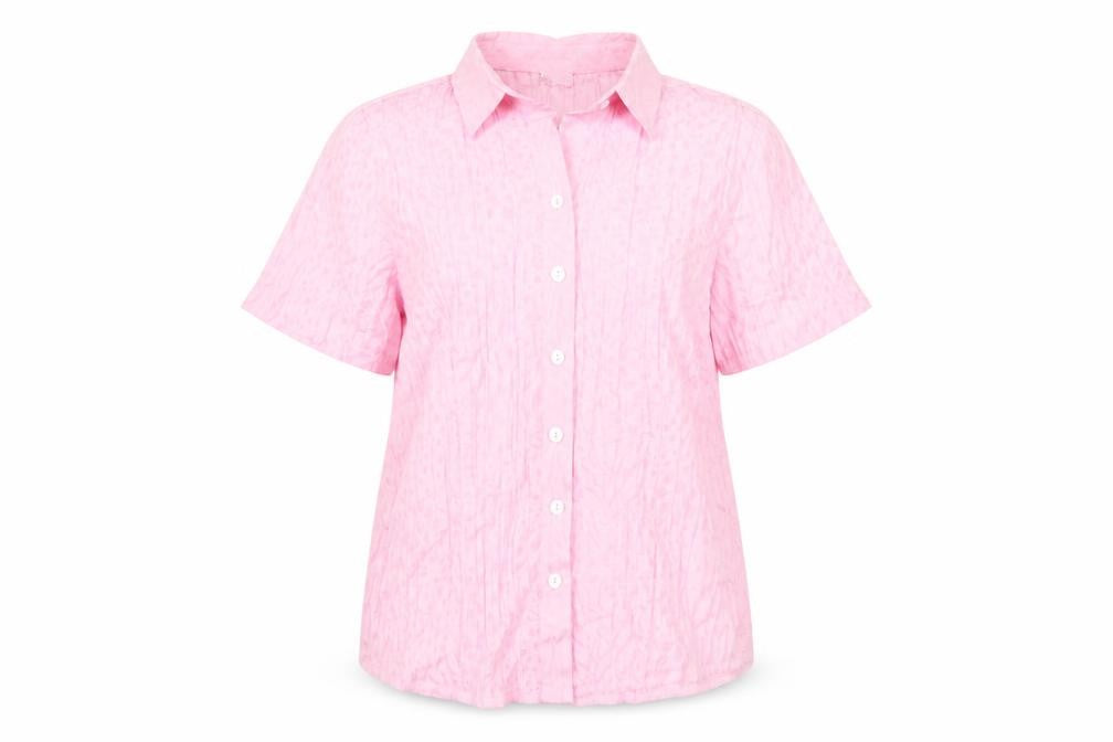 Womens UK Size 10 Damart Pink Basic Button-Up