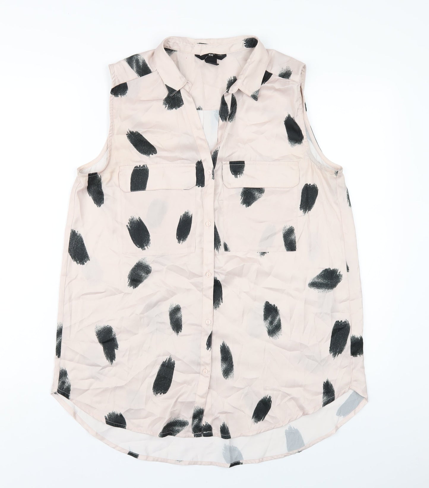 Womens UK Size 12 H&M Pink Basic Button-Up