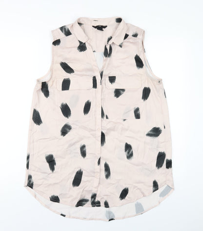 Womens UK Size 12 H&M Pink Basic Button-Up