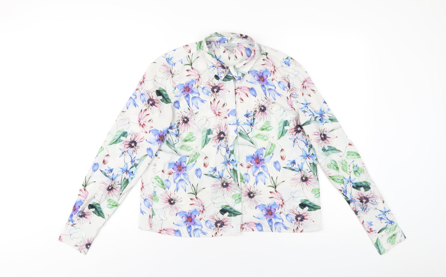 Womens UK Size 6 H&M Multicoloured Basic Button-Up
