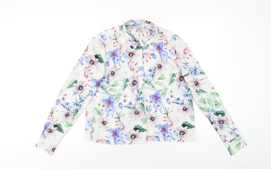 Womens UK Size 6 H&M Multicoloured Basic Button-Up