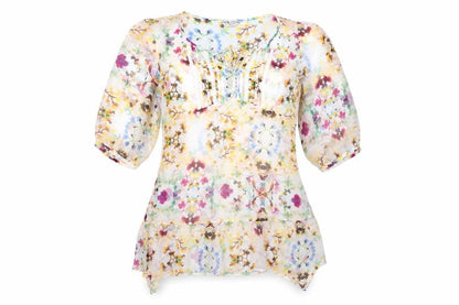 Indigo Womens Multicoloured Floral Polyester A-Line Size 12 Round Neck Pullover