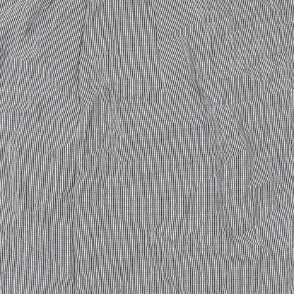 Marks and Spencer Womens Black Check Viscose Wrap Skirt Size 18 Button