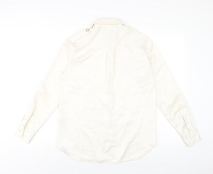 Womens UK Size 6 River Island Ivory Basic Button-Up